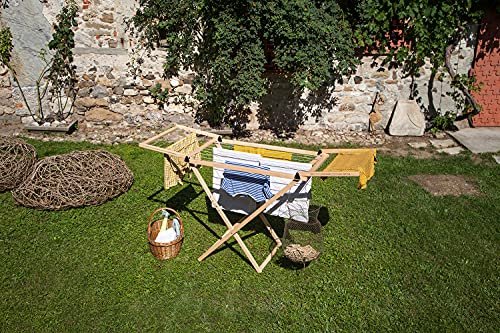 Klappwäscheständer Karn Fly aus Buchenholz – Platzsparender Wäscheständer 15 m für Innen- und Außenbereich – Robustes, zusammenklappbares Modell Made in Italy - Image 6