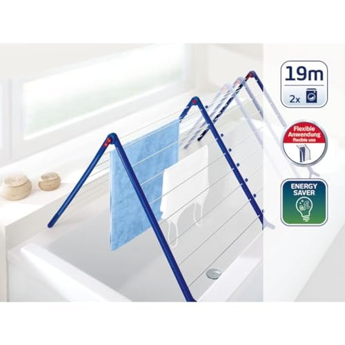 Leifheit Badewannentrockner Pegasus Bath 190 Extendable, standfester Standtrockner für die Wanne, ausziehbarer Wäschetrockner, besonders schmaler Wäscheständer Badewanne - Image 2