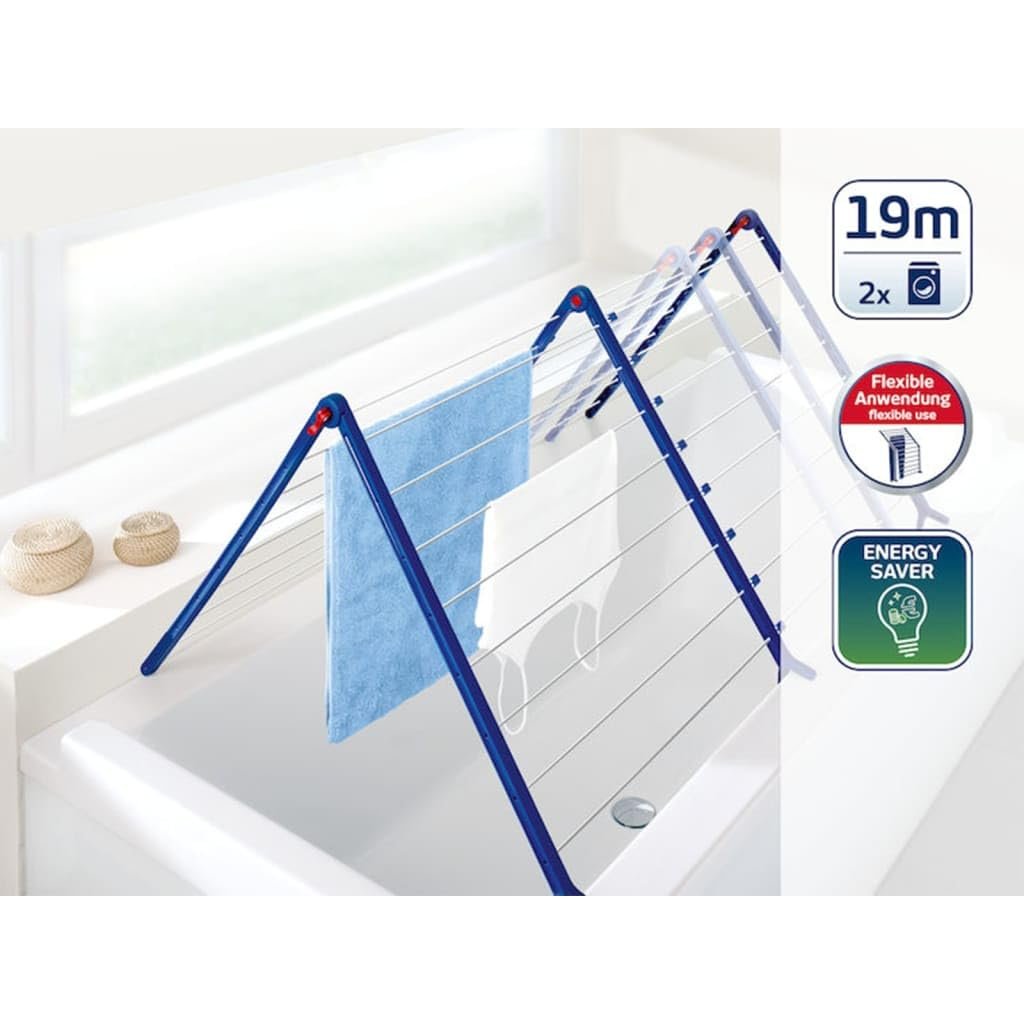 Leifheit Badewannentrockner Pegasus Bath 190 Extendable, standfester Standtrockner für die Wanne, ausziehbarer Wäschetrockner, besonders schmaler Wäscheständer Badewanne - Image 4