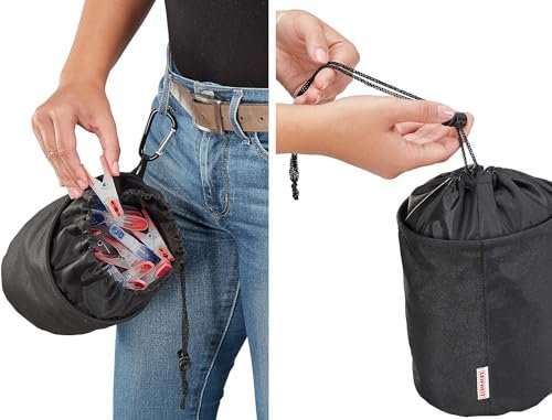 Leifheit Wäscheklammerbeutel mit Haken zum aufhängen, für bis zu 100 Wäscheklammern, schmutzsicherer Klammerbeutel für frische Wäsche, Klammerkorb aus engmaschigen Stoff, peg Bag, schwarz - Image 6