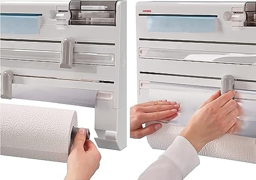 Leifheit Wandrollenhalter Parat Plus ComfortLine-Serie, für jede Küche, bewährter Schneidabroller für Alu- und Klarsichtfolie, Folienschneider mit Spezialmesser - Image 6